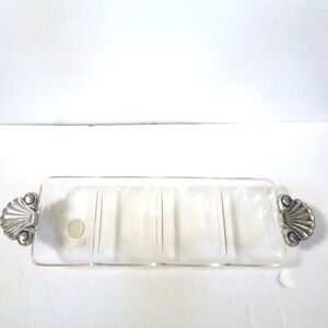 Grainware Lucite Acrylic Relish Shell Serving Tray 19 x 5.5 Made in USA